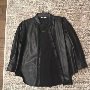 Zara Leather Button Down